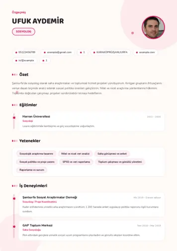 Sosyolog Cv Örnekleri cv indir